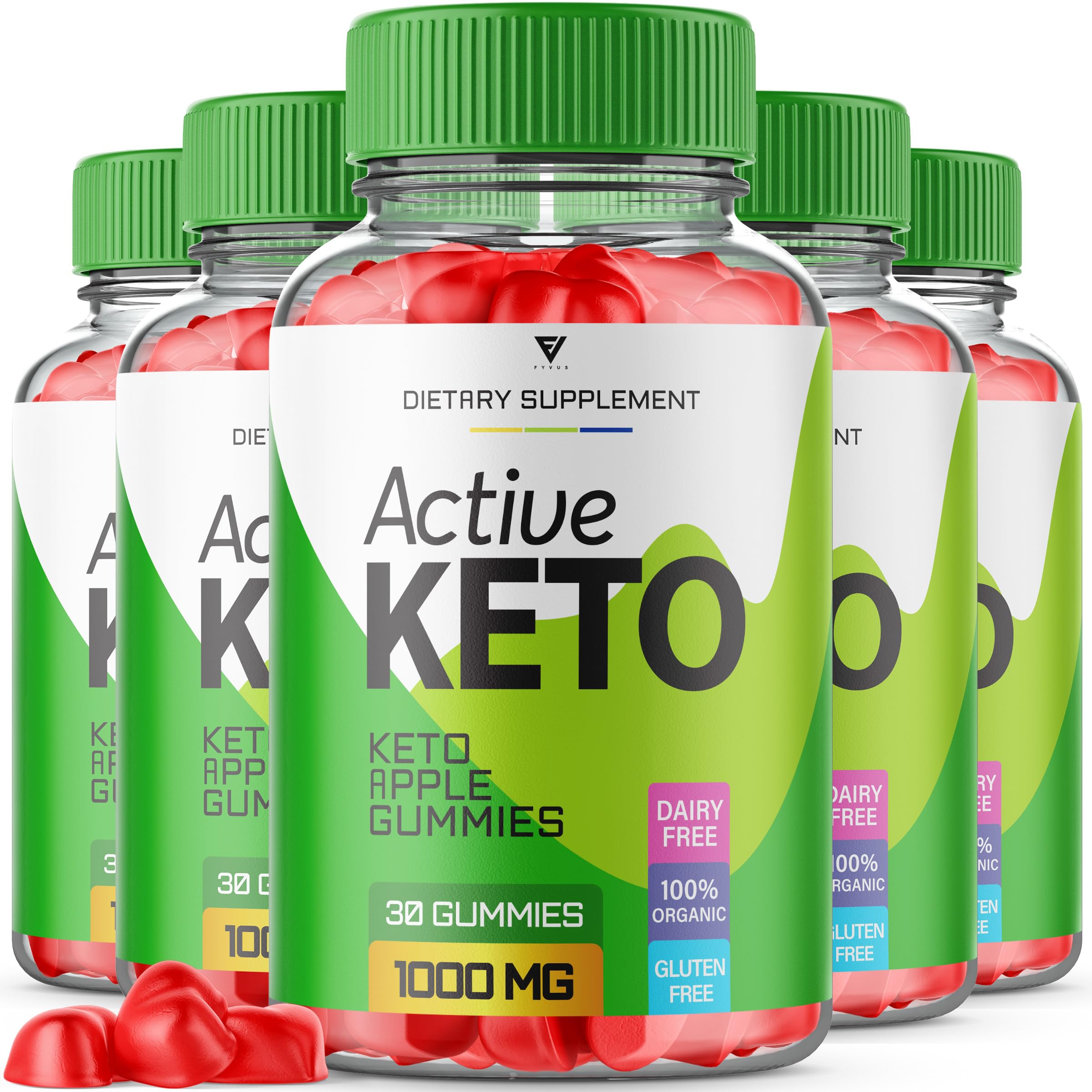 Fyvus (5 Pack) Active Keto ACV Gummies – 300 Count – ChewSwift